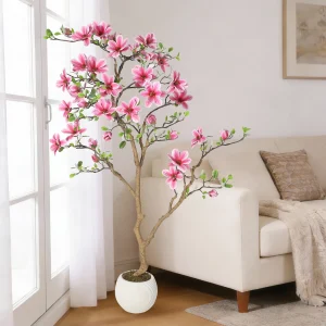 Lifelike Pink Magnolia Artificial Tree