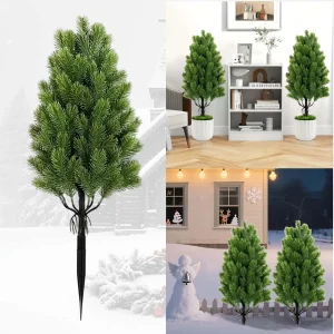 2pcs Artificial Pine Needle Christmas Trees -