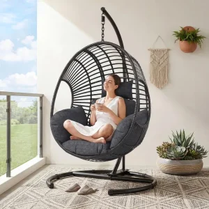Oversized Hanging Egg Chair with Stand Outdoor
